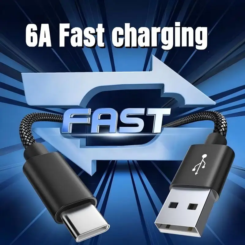 Nylon Data Cable Fast Charger USB A To C Highspeed Data Transfer Fast Charging Cable For Phone TypeC Charging Device 1M 2M 3M