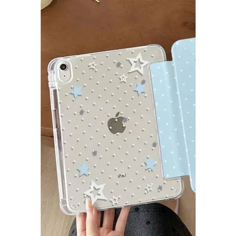 Ins Black White Polka Dot Stars CASE FOR iPad pro 10/11-Inch 2020/6th/7th /8th /Air 3rd/Air 4th/9th gen/Air 5th Gen 2022/Air