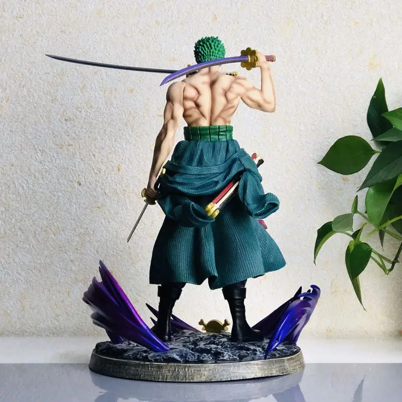 Figura de una pieza de 37cm, Roronoa Zoro Asura, modelo de Anime tallado de dos cabezas, adornos de escritorio, decoraciones, juguetes para niños, regalos de vacaciones