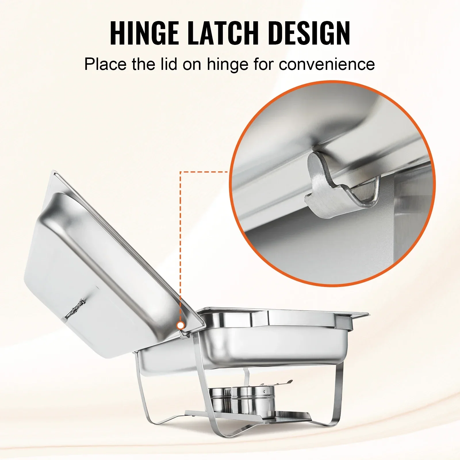 Singweller 2/4/6 Packs 8QT Rectangle Chafing Dish w/ Full Size Pans Buffet Catering Warmer Server Folding Stand Fuel Holder Tray