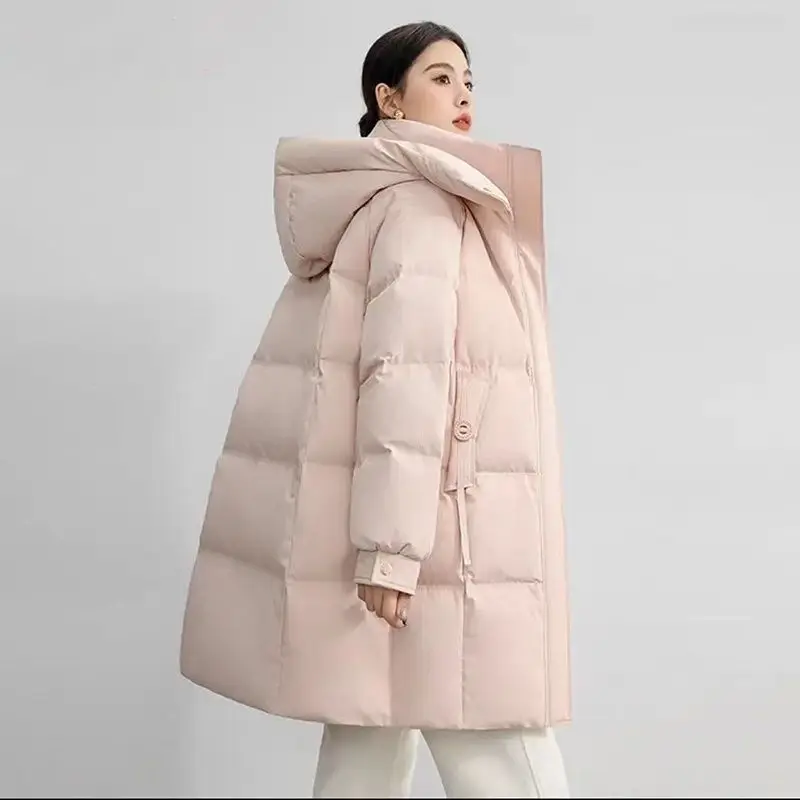 Women's Medium and Long Cotton-padded Clothes Fashion Korean Version Loose Cotton-padded Jacket Winter Thickened Warm Jacket