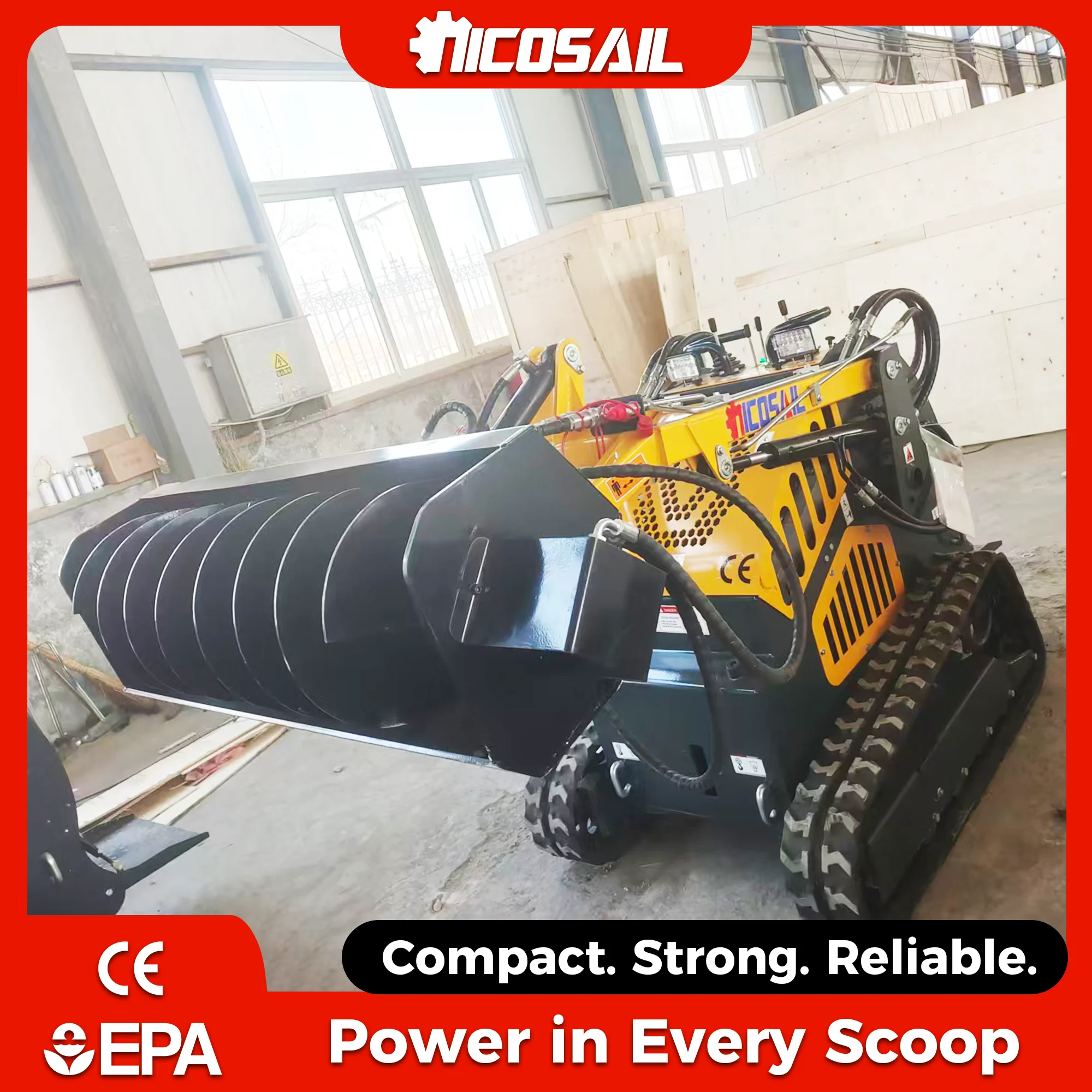 

Hot Sale 650Kg Loading 25HP Diesel Mini Skidsteer EPA Kubota Mini Tracked Loader Skid Steer Loader For Price