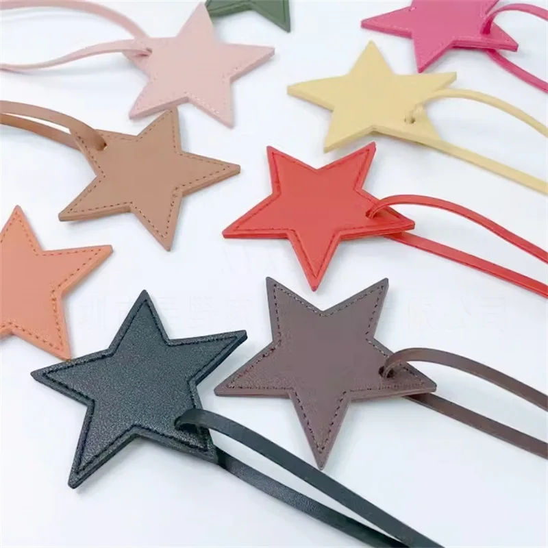 Star PU Leather Tassels Keychain Charms Tassels Five-pointed Star Tassels for Jewelry Making Key Chain DIY Craft Accessories