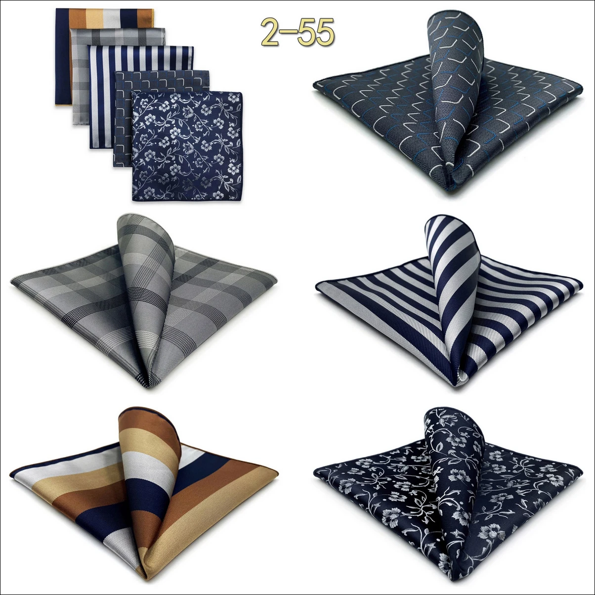 5 Pack Mens Suit Pocket Square Handkerchief Set Various Hanky Lot Classic Gentlemen Wedding Gift Accessories Large Dropshipping