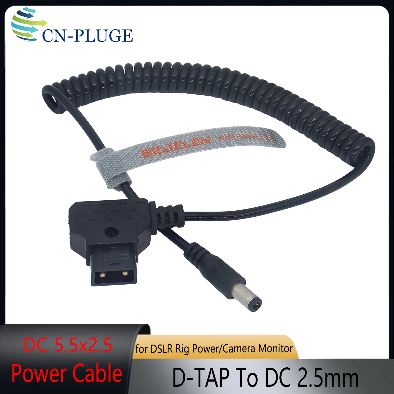 D-Tap Male to  DC 5.5x2.5mm Power Cable for DSLR Rig Power V-Mount Anton，12V DC Camera Monitor Power Cord
