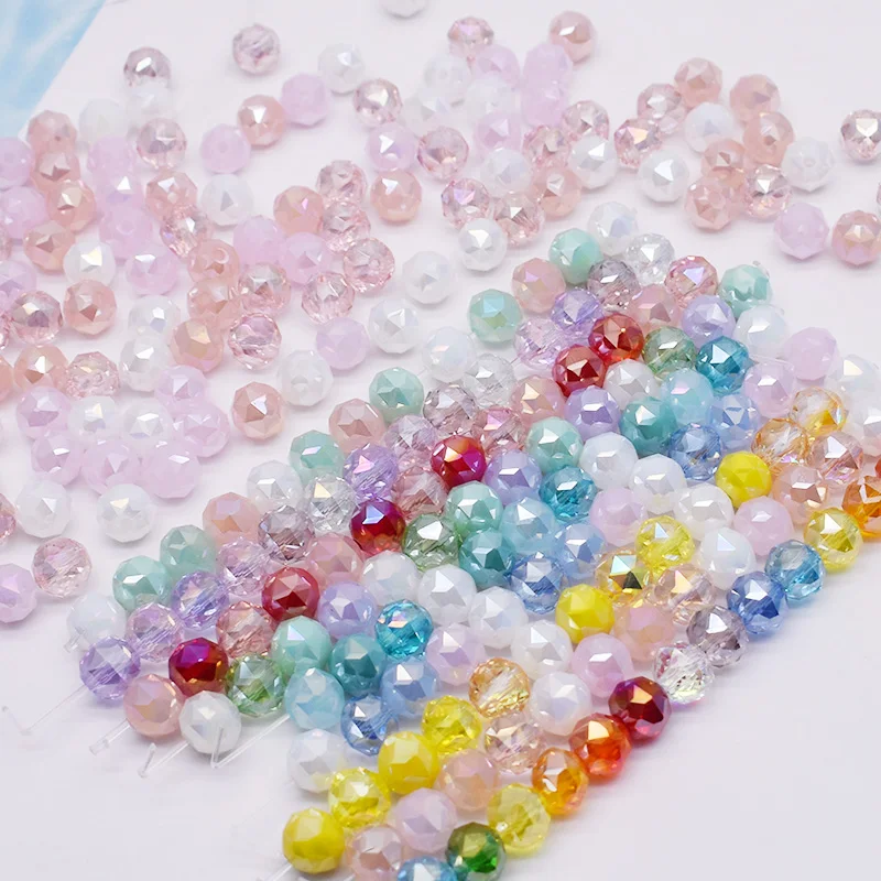 

Color 8mm 30pcs/bag Multi Cutting Surface Flower Ball Glass Beads Faceted Round Ball Glass Loose Beads For Jewelry Making DIY