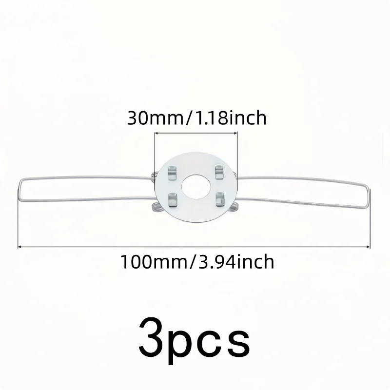 3 pcs 100mm Light Shade Fixing Springs, Sturdy Metal Material, suitable for DIY Illumination Projects, 2-Fork Design