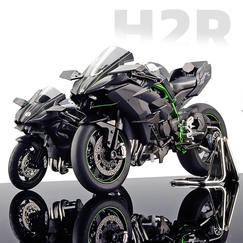 1:9 Kawasuki H2R H2 modello di moto in lega luci e suoni della grande Diecast Car Boy regalo di compleanno per bambini serie di auto giocattolo