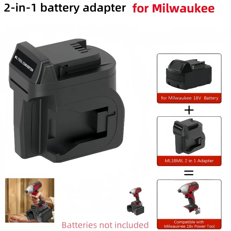 

Портативный новый аккумулятор 2-в-1 для литий-ионных аккумуляторных электроинструментов Milwaukee 18 В M18, двойные аккумуляторы, двойное питание.