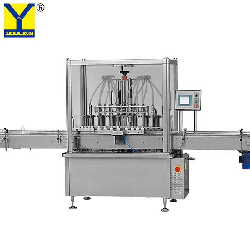 YT8T-8G Automatic 8 Head 100-1000ml Pneumatic Liquid & Oil Filler Gel Bottle Filling Machine for Juice/Beverage/Milk