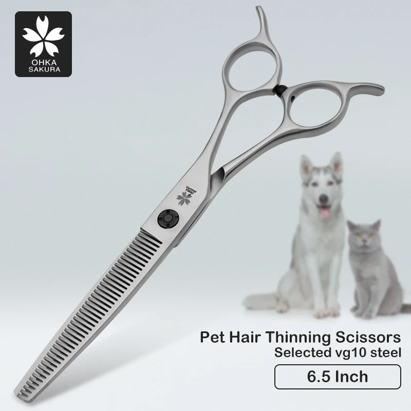 

Solid Tail Fine Trimming Thin Tooth Scissors Select Vg10 Material, Front And Back Hands Can Be Used As Pet Shop Beauty Scissors