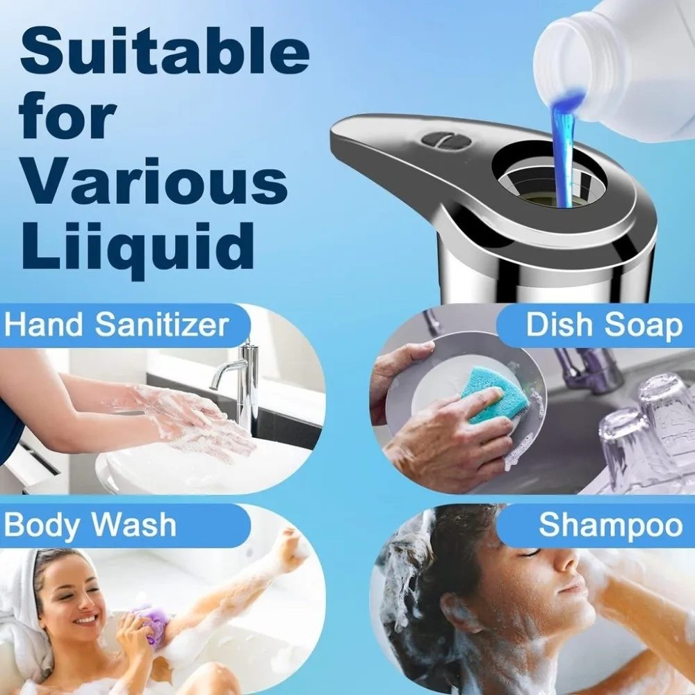 

New Stainless Steel Automatic Soap Dispenser Waterproof Electric Smart Sensor Dispenser Foam Soap Machine Bathroom