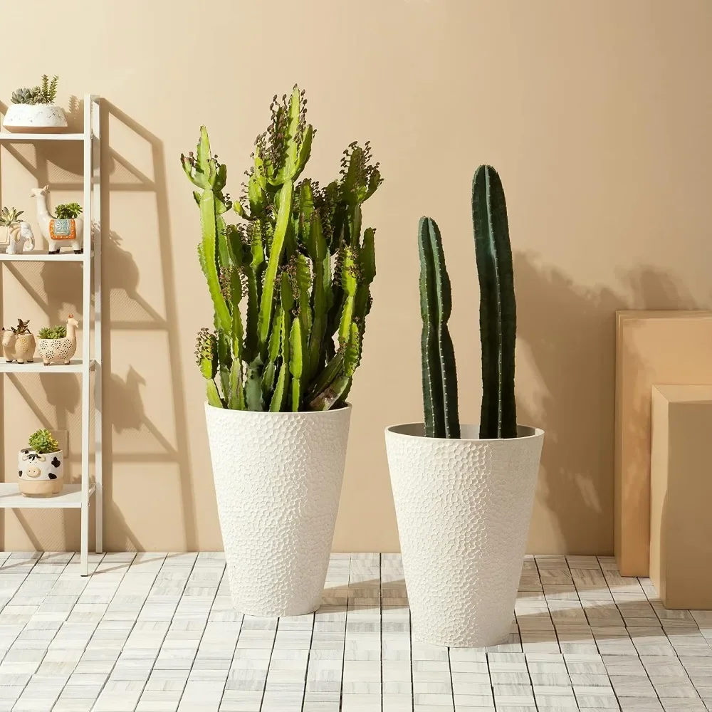 

Tall White Planter for Indoor Plants,20 Inch Tall Round Planter, Modern Flower Pot Containers,Large Decorative Tree Plant Pot