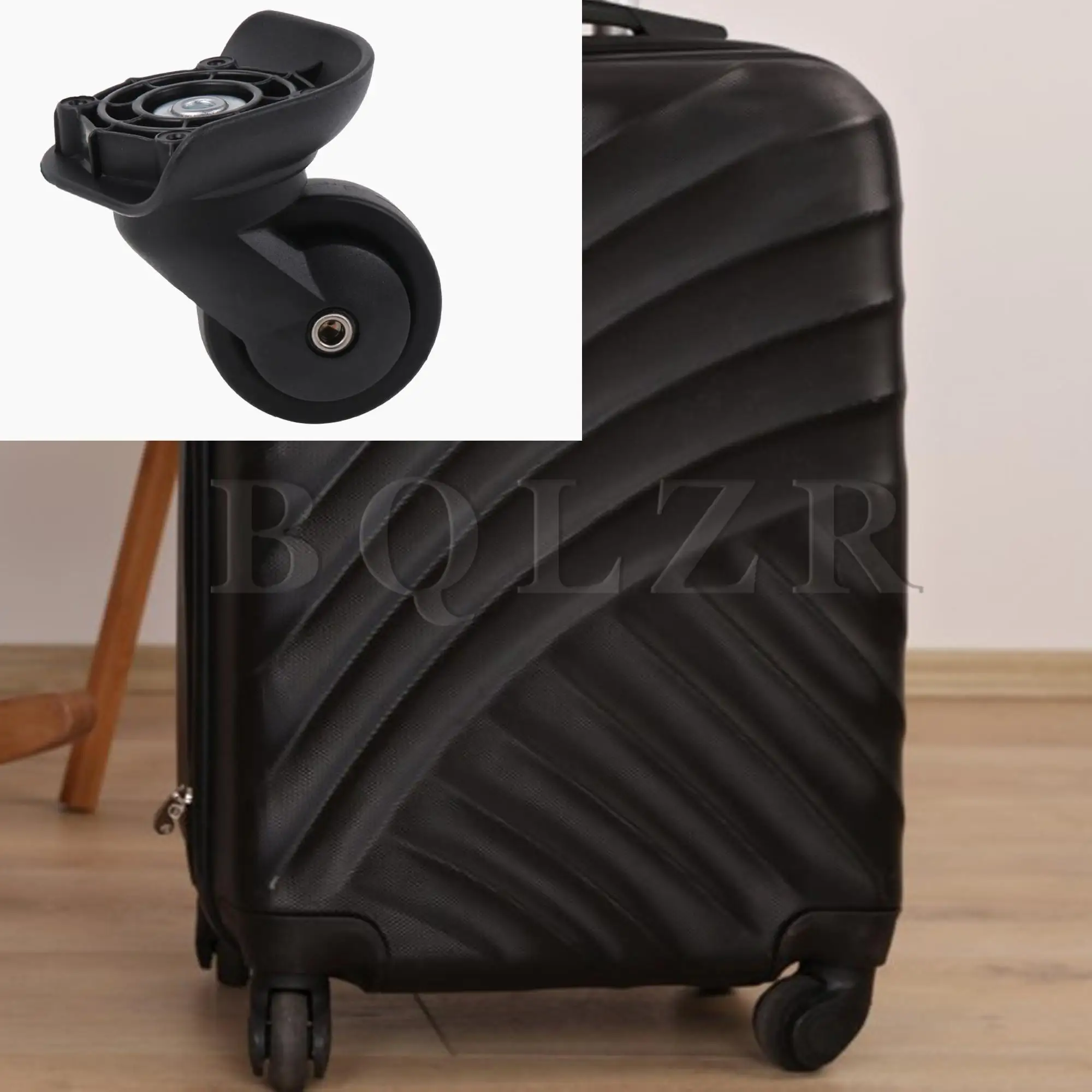 BQLZR 3 Pcs W293 Black Luggage Suitcase Wheels Plastic Right with Screws