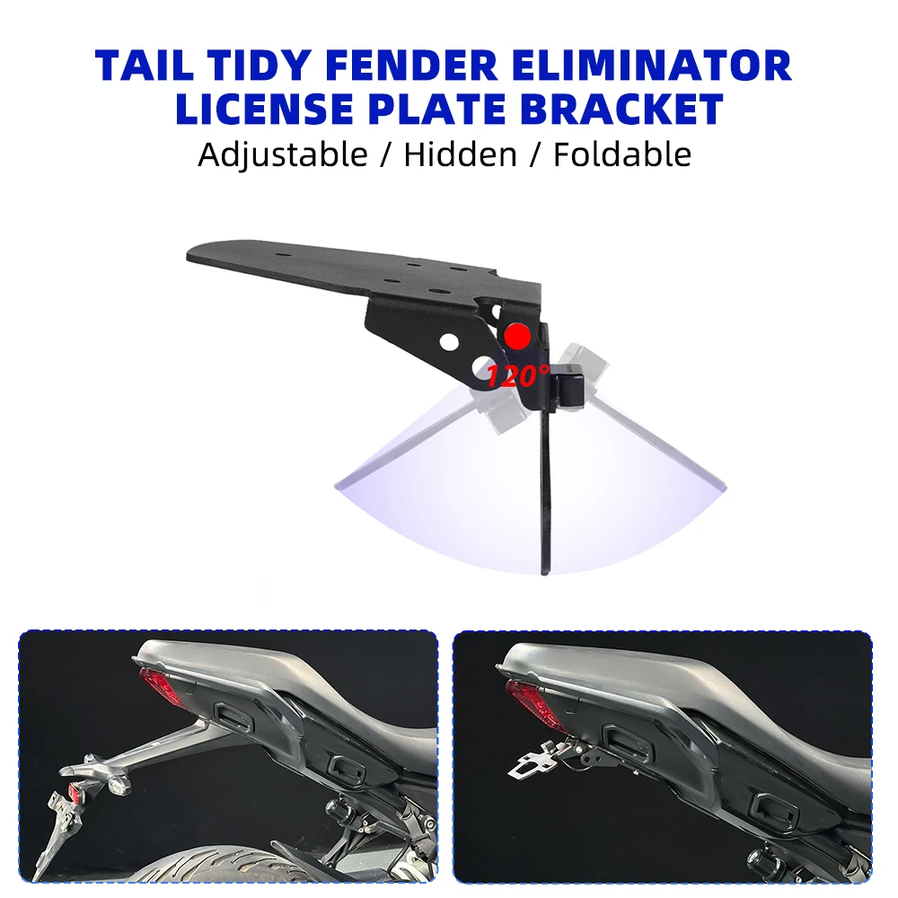 Foldable Adjustable Registration Frame Bracket For Tiger Sport 800 Tiger Sport 660 2022-2025 Tail Tidy License Plate Holder Kit - Image 4