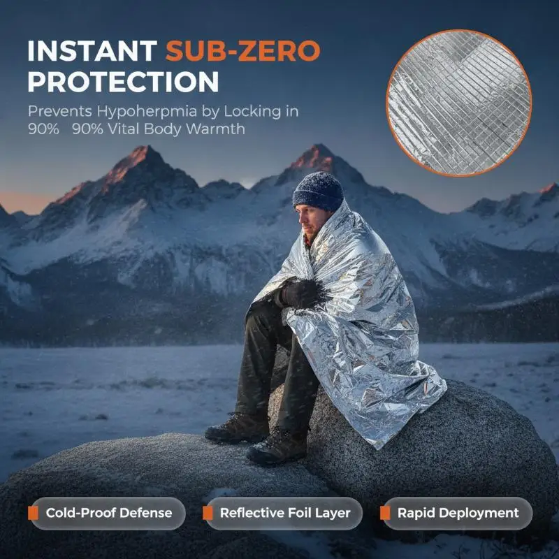 5pcs Emergency Reflective Thermal Foil Space Blanket For Body Warmer Outdoor First Aid Camping Hiking