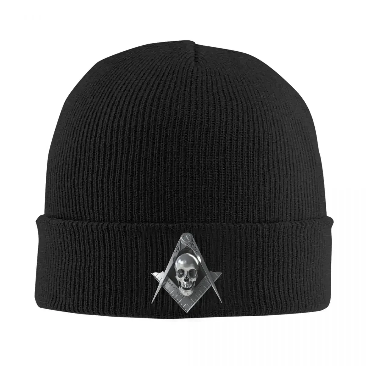 Freemason Skull Widows Son Knitted Hat for Women Men Beanies Autumn Winter Hat Masonic Warm Cap