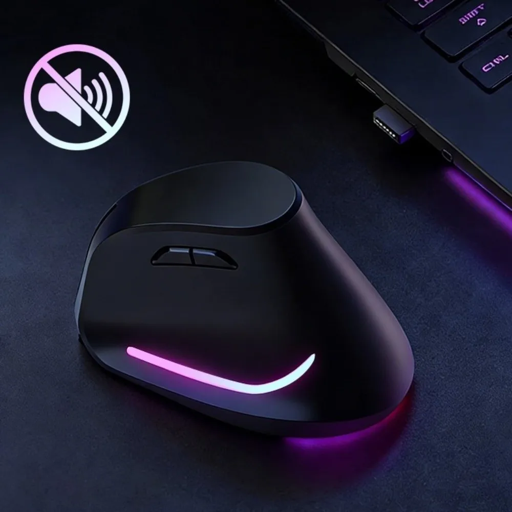 Ergonomic Vertical Mouse Silent Wrist Protective Mute Mouse 2.4G Bluetooth 5.0 Adjustable Wireless Mouse Office Use