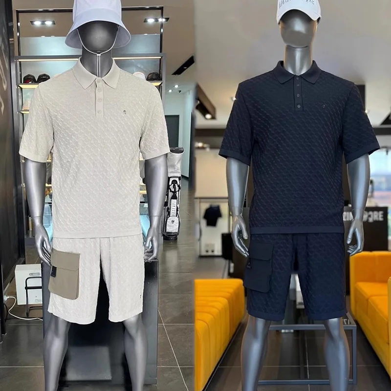 Conjunto de Polo de Golf coreano para hombre, camiseta de manga corta para Golf, pantalones cortos de trabajo de Golf a la moda para exteriores, cómodos y a la moda