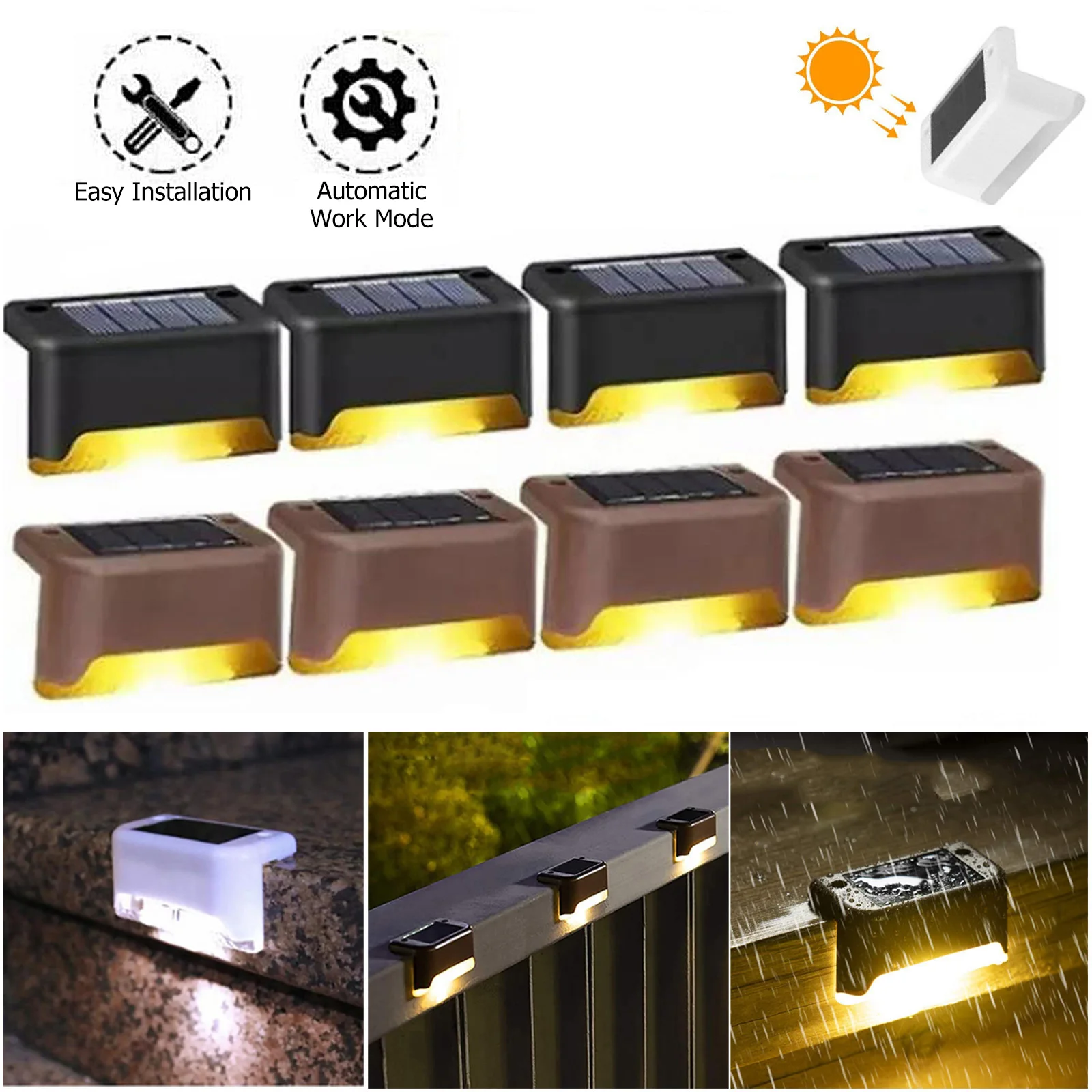 

Solar Deck Led Light Outdoor Garden Underground Lights Landscape Pathway Lighting Decoration Home Step Lamp Yard Waterproof Ip65