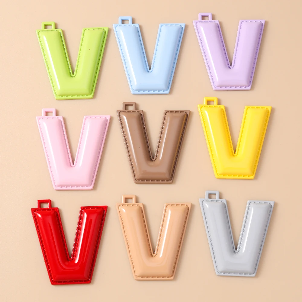 Leslie 5 Stück 40mm Niedliche Metall-Alphabet-Anhänger 26 Buchstaben Charms für Schmuckherstellung DIY Ohrringe Anhänger Halskette Armband Handwerk – Detail 7
