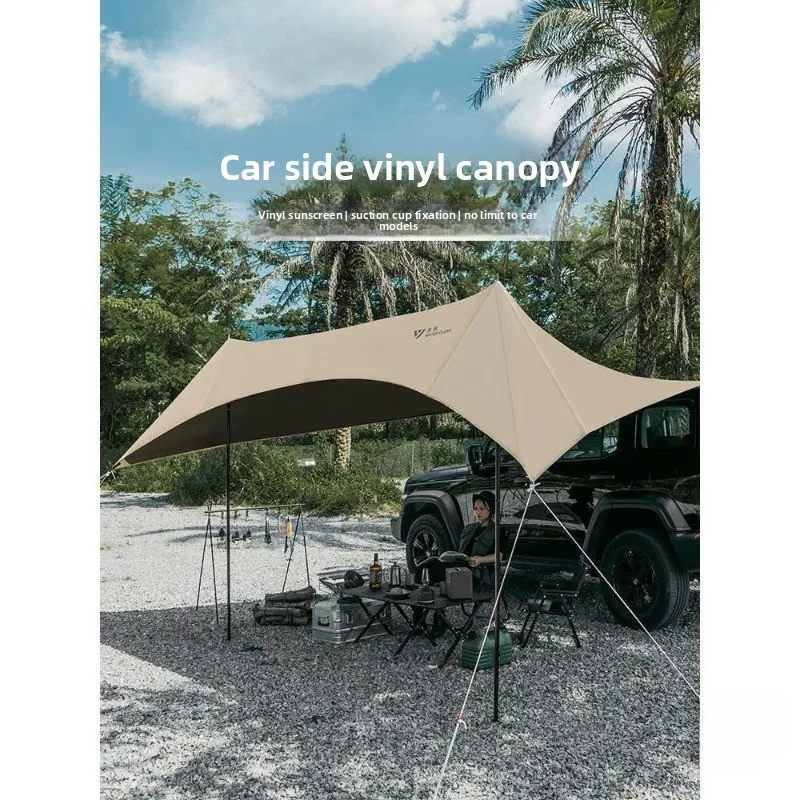 Car side canopy, outdoor car side tent, vinyl awning roof bold telescopic rod outdoor car side tent