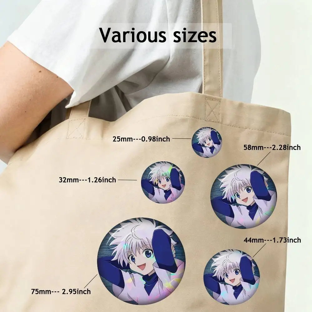 Hunter Killua  Hunter Pin Cartoon Badge Tinplate Round Brooch DIY Hat Backpack Accessories Game Fans Gifts