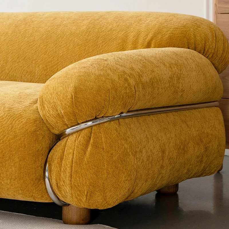 

Дизайнерская мебель в скандинавском кремовом стиле для гостиной B & B, ретро-диван со стальным кольцом