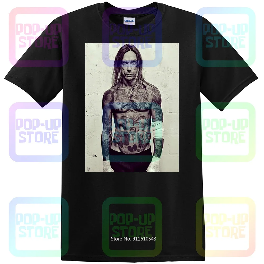 E1Syndicate Iggy Pop The Stooges Clash Tattoo Rock Punk Shirt T-shirt Tee Unisex Size:S-3XL