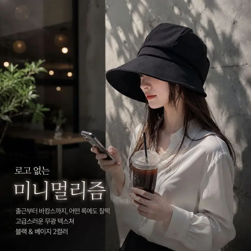 Large Brim Sun Cap Women's Summer Sun Protection Sun Cap Black All-Match Small Face Octagonal Beret Fisherman Hat