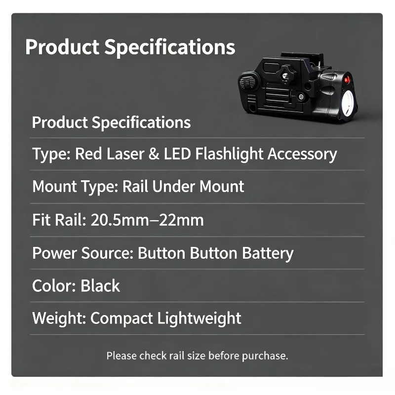 Portable Mini 2-in-1 Hobby Model Flashlight Top Button Operated 20mm Rail Mount Stable Model Modification Lighting Accessory
