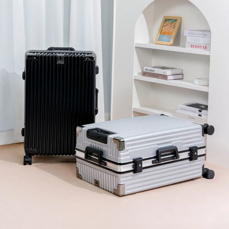 حقيبة عصرية بإطار من الألومنيوم 20/22/24/ 26 في حقيبة تروللي بعجلات بدون سحاب مع عجلات دوارة وأمتعة قفل مجمع #5