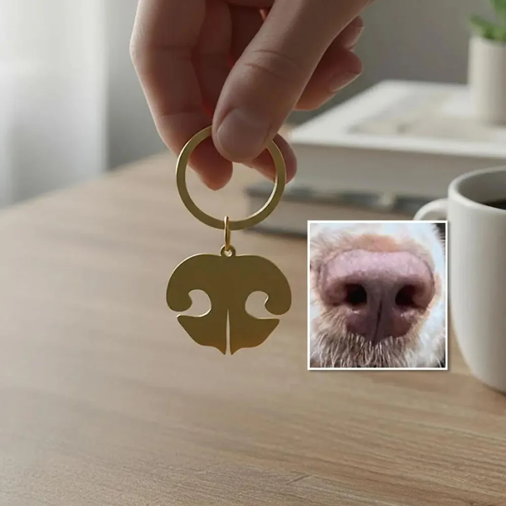 

Персонализированный брелок для ключей в виде носика питомца, брелок для ключей с индивидуальным дизайном, брелок для любителей животных, брелок на заказ.