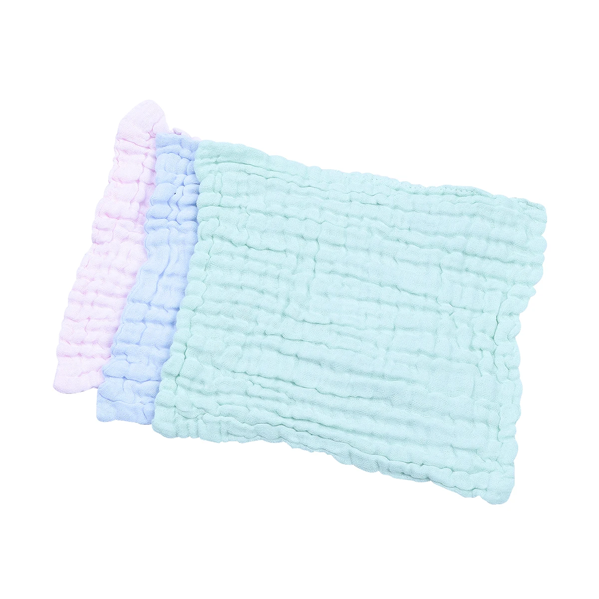 

5Pcs Baby Saliva Towels Cotton Bibs Square Gauze Washcloths Solid Color Durable Drool Absorbent Teething Infants Toddler
