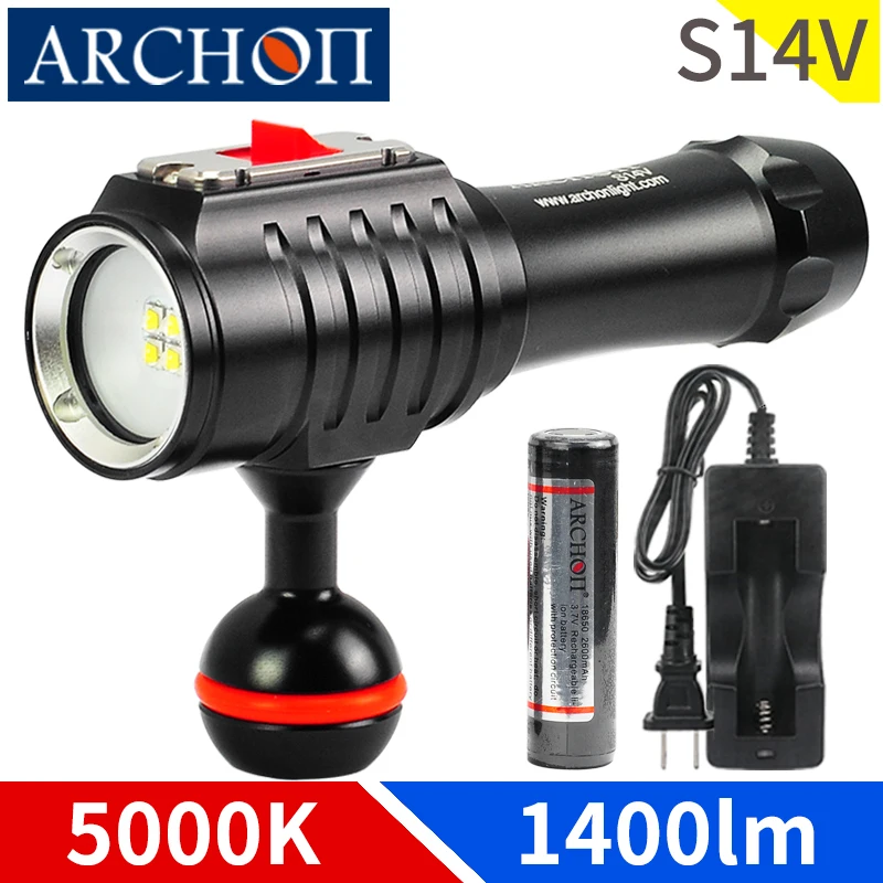 

Archon S14v 1400lumen 5000k Hd Video Scuba Diving Photoraphy Light Warm White Dive Fill Torch Underwater 100m Lighting Flashligh