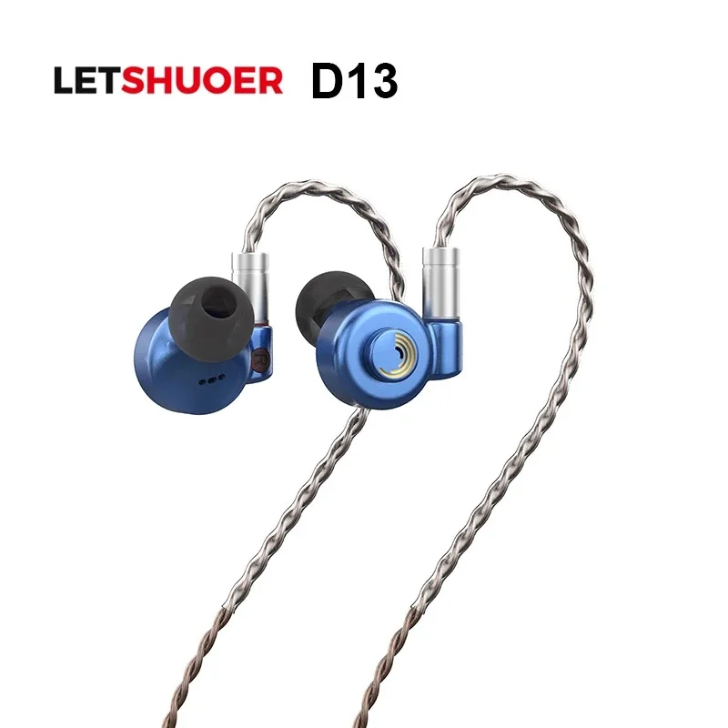 LETSHUOER D13 13mm IEMs dinámicos bobina móvil en el oído Monitor de alta fidelidad estudio carbono DLC diafragma bajo audiófilo músico auriculares