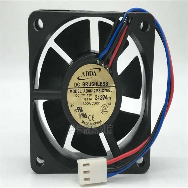 

Genuine ADDA 6020 AD0612MS-C76GL 12V 0.13A 6CM three-wire silent fan