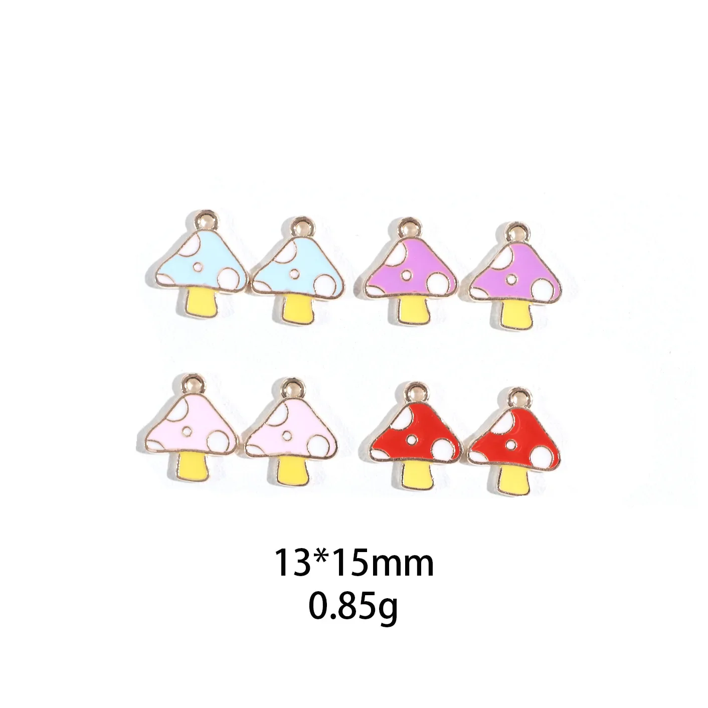 10pcs Mushroom Enamel DIY Charm for Jewelry Making Cute Earring Pendant Bracelet Necklace Charms Handmaking Design Charms