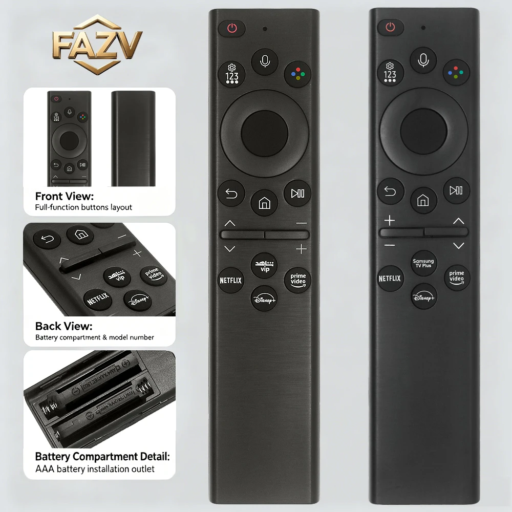 FAZV Replacement Remote for Samsung BN59‑01386B BN59‑01386J Bluetooth Voice For Crystal UHD BU & Q60B QLED Smart TV Hotkeys