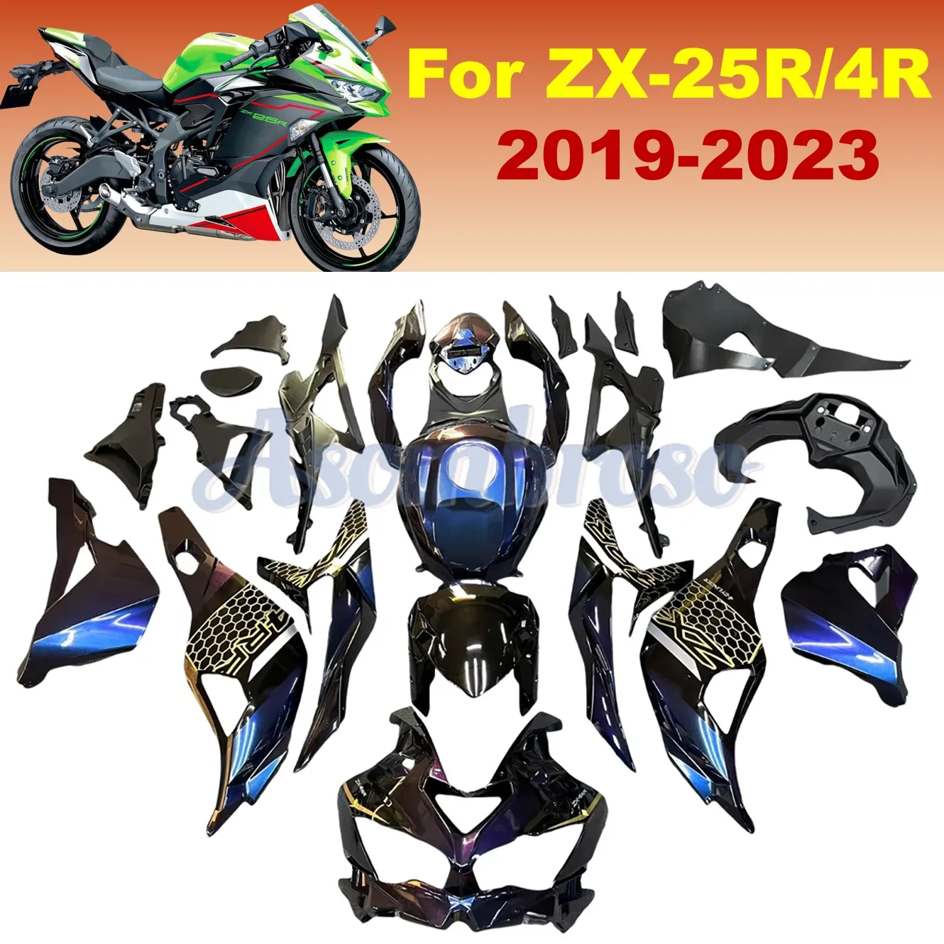 Fit For Ninja ZX-4R 2019 2020 2021 2022 2023 2024 ZX-25R Cool Bodywork set ZX-4RR 2019-2024 ABS Injection Motorcycle Fairings