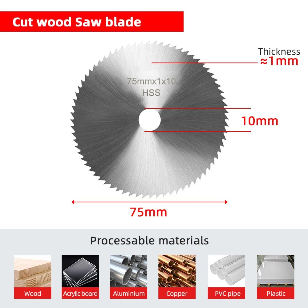 5pcs/Set 75mm Cutting Disc 3Inch Grinding Wheel Metal Woodworking Stone Marble Cutting Grinding Saw Blade for Mini Angle Grinder