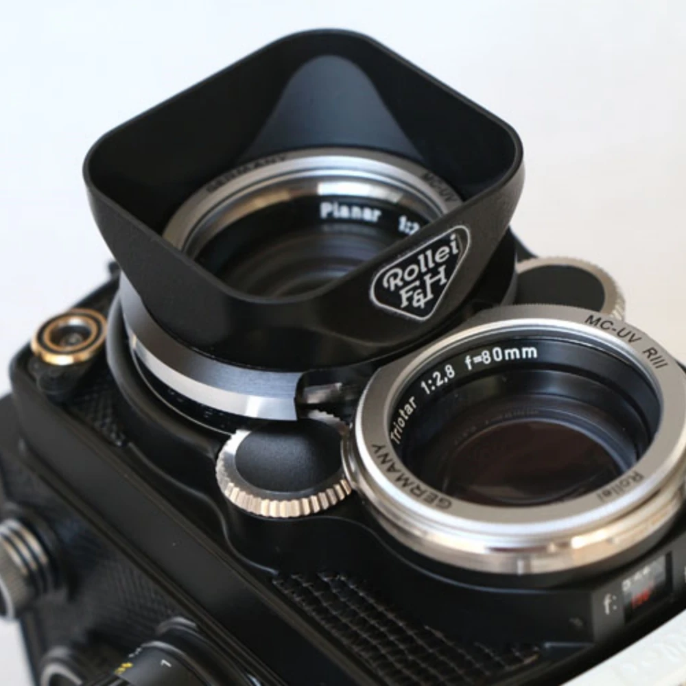 

Металлическая квадратная бленда для объектива камеры Rollei 80/2,8, защитный чехол для камеры Rolleiflex 2,8/2,8F/2,8C/2,8D/2,8FX/2,8GX/ BAYIII