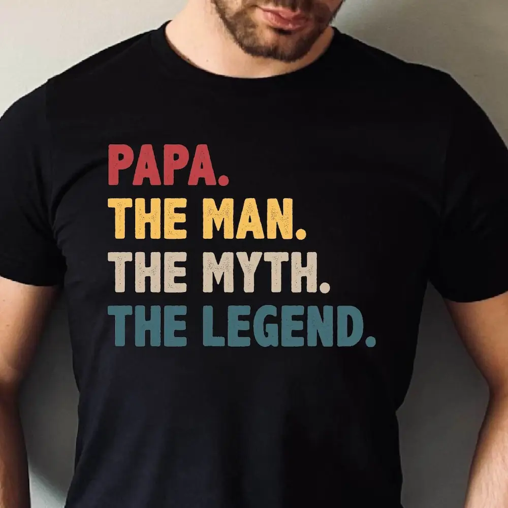 

Футболка с надписью «Papa The Man Myth Legend» для подарков на день рождения, День матери