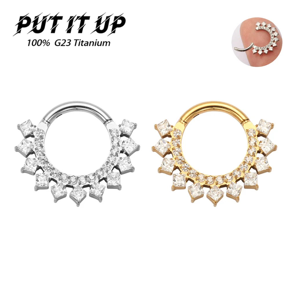 

F136 Titanium Anti-Allergy Deluxe Brand New Zirconia models Medium Diaphragm Nose Ring Fashion Earrings Body Piercing Jewellery