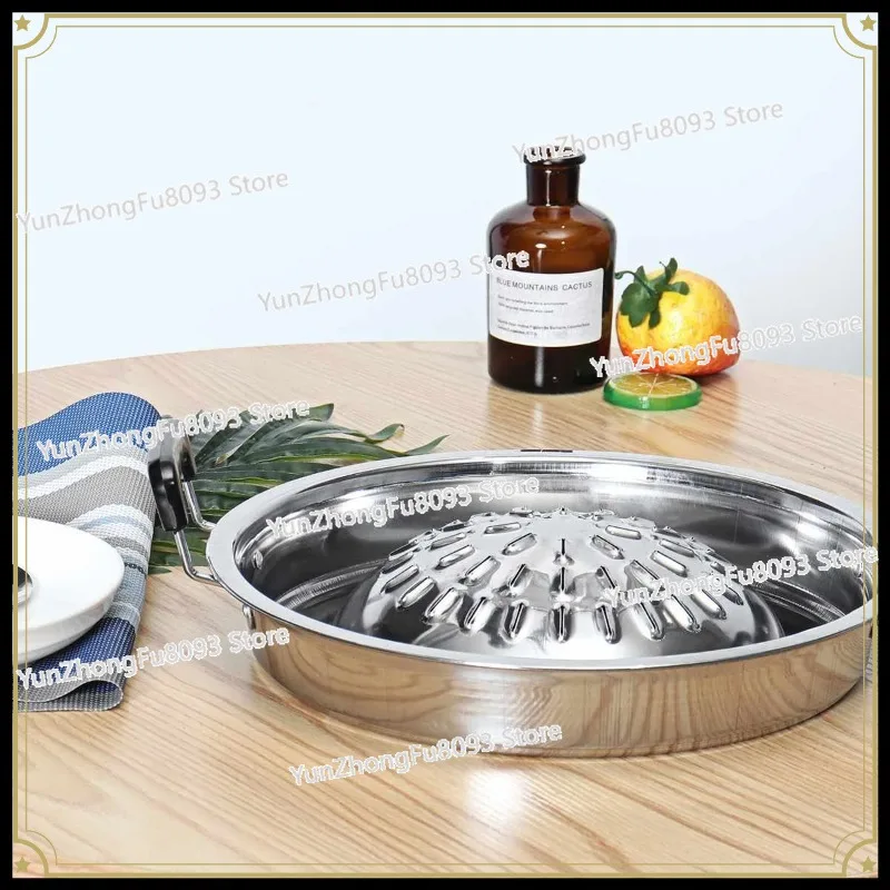 36cm Thai Style BBQ Grill Pan Aluminum Barbecue Topper Stovetop Plate Barbecue Pan Basket Steamer Cookware Kitchen Cooking Tools