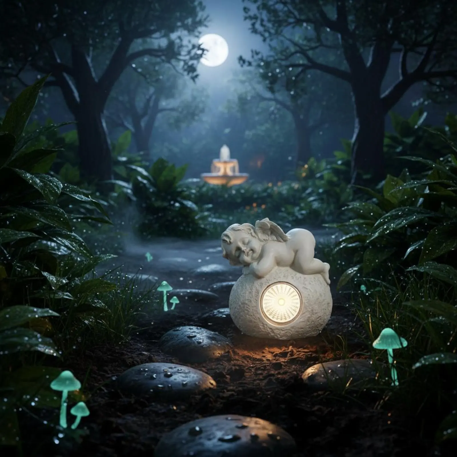 Lying Angel Light Resin Made Home Decor for Pathway - view 4