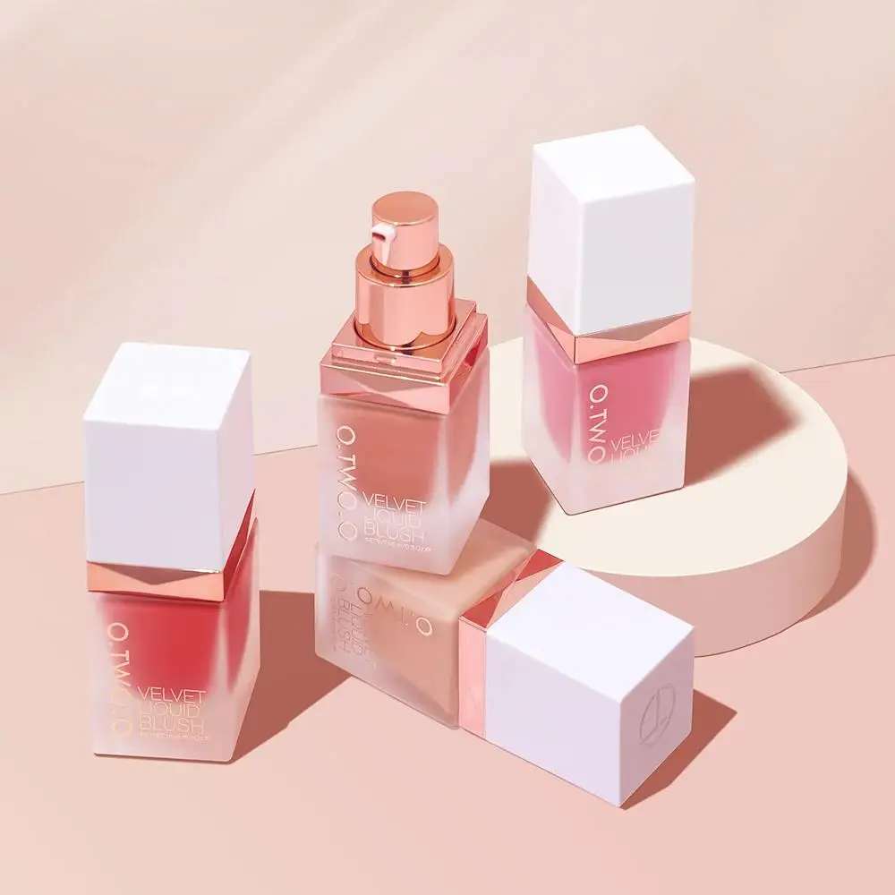 Fard liquido 4 tonalità rosa rosa pigmento alto trucco guancia a lunga durata finitura naturale per cosmetici di bellezza da donna