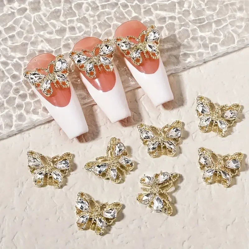 زينة فنية ثلاثية الأبعاد للأظافر على شكل فراشة ، سبيكة لامعة ، مناسبة للفتيات والنساء ، خالية من العطر ، 5 *