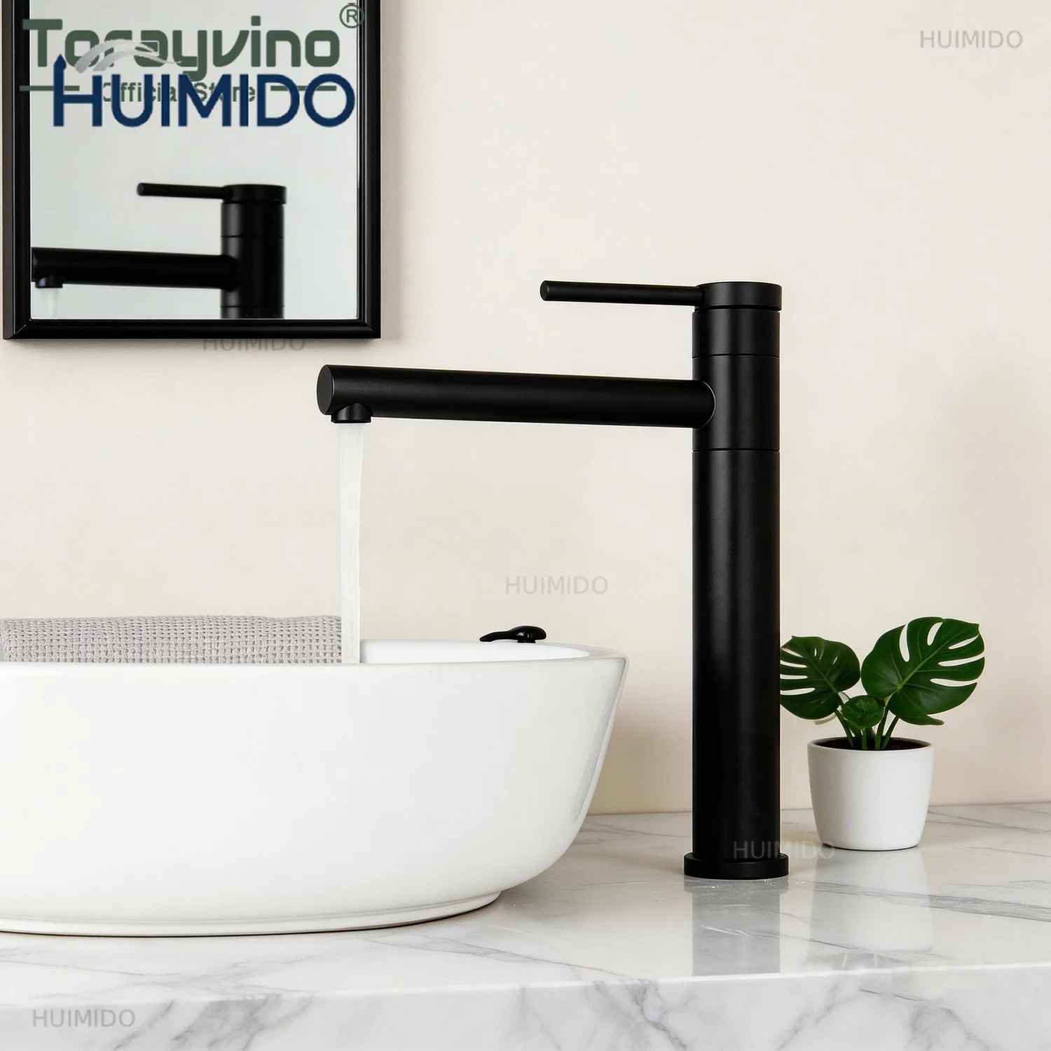 Torayvino Black gold Bathroom Faucet Single Hold Modern 360 Swivel Deck Mounted Hot & Cold Torneira Basin Sink Mixer Water Tap