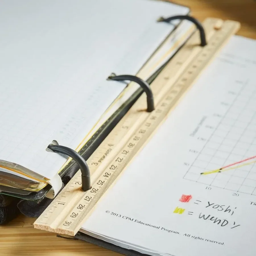 Regla de madera para estudiantes de 12", herramienta de medición de geometría matemática para la vuelta a la escuela